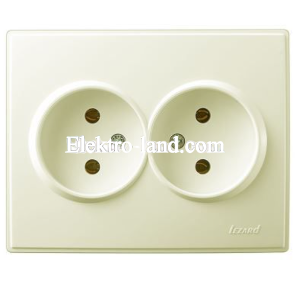 Розетка двойная без заземления Lezard Lesya, крем (705-0303-128)